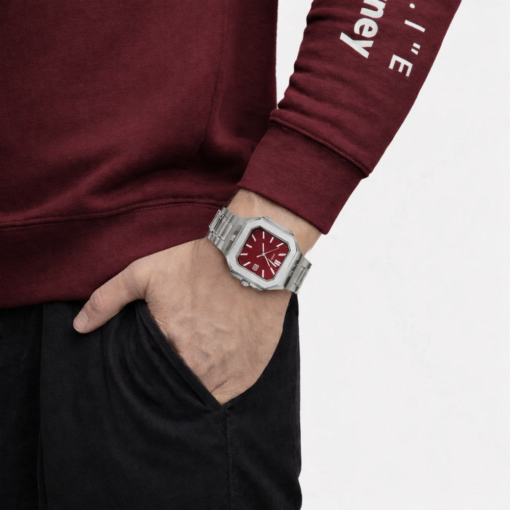 Erkek Kol Saati - Signature Collection - Model-9 RS23146 Bordeaux/Silver