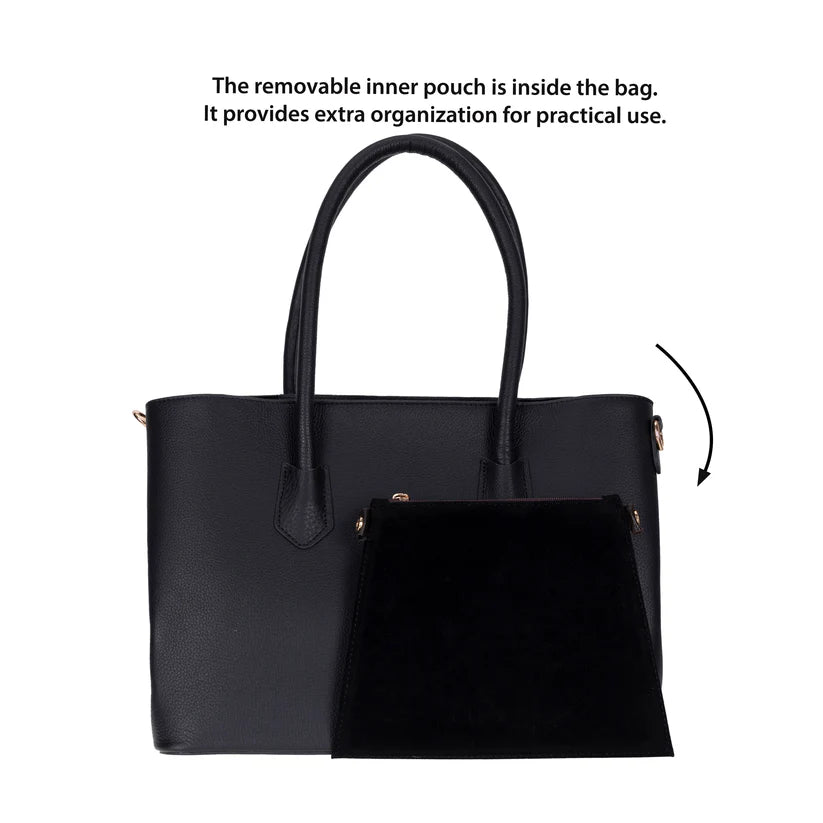 Novelya Hakiki Deri El Çantası - Geniş İç Hacimli Premium Croco Tote Bag