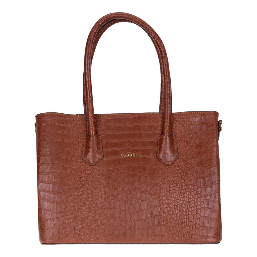 Novelya Hakiki Deri El Çantası - Geniş İç Hacimli Premium Croco Tote Bag