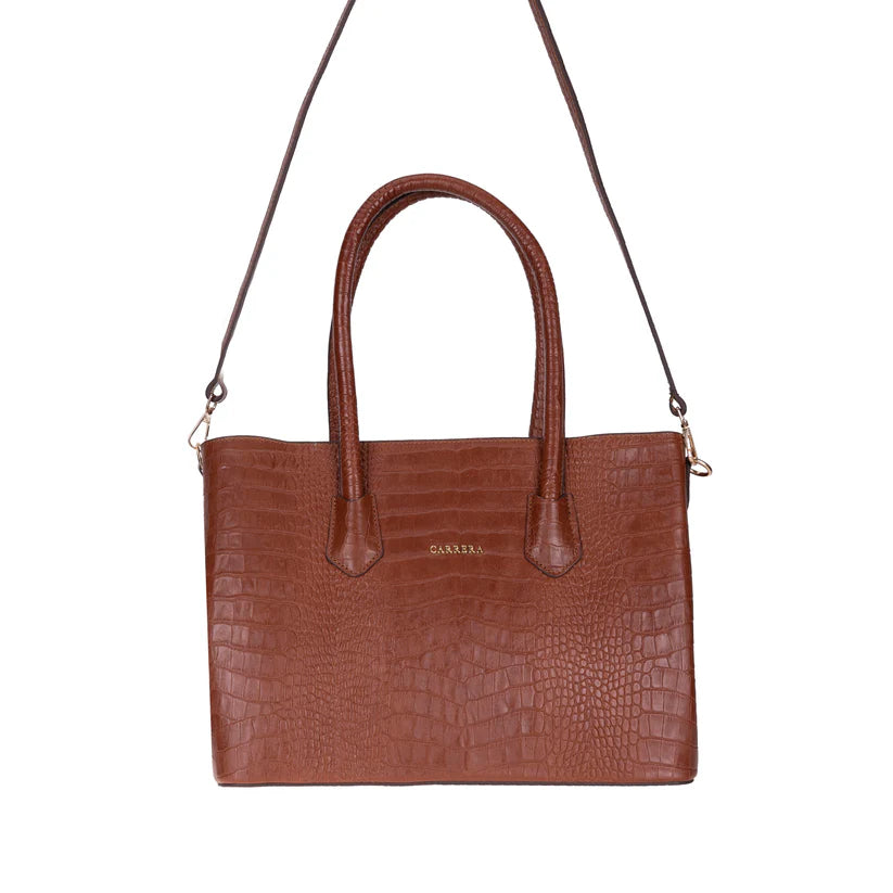 Novelya Hakiki Deri El Çantası - Geniş İç Hacimli Premium Croco Tote Bag