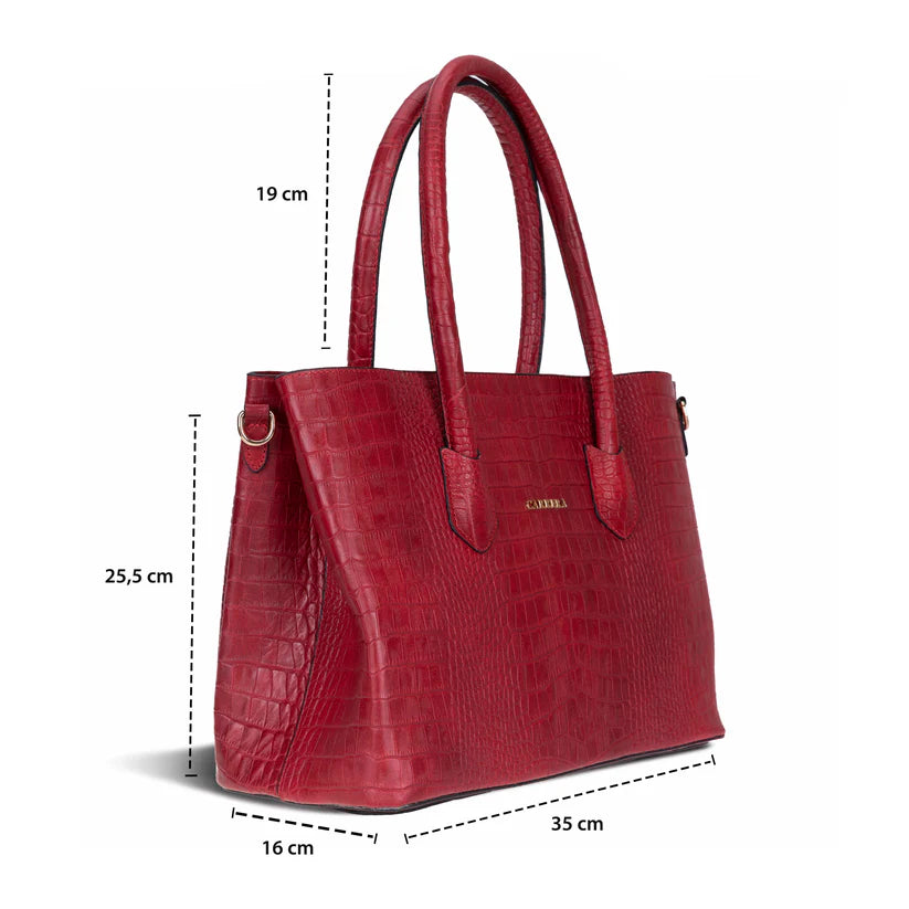 Novelya Hakiki Deri El Çantası - Geniş İç Hacimli Premium Croco Tote Bag