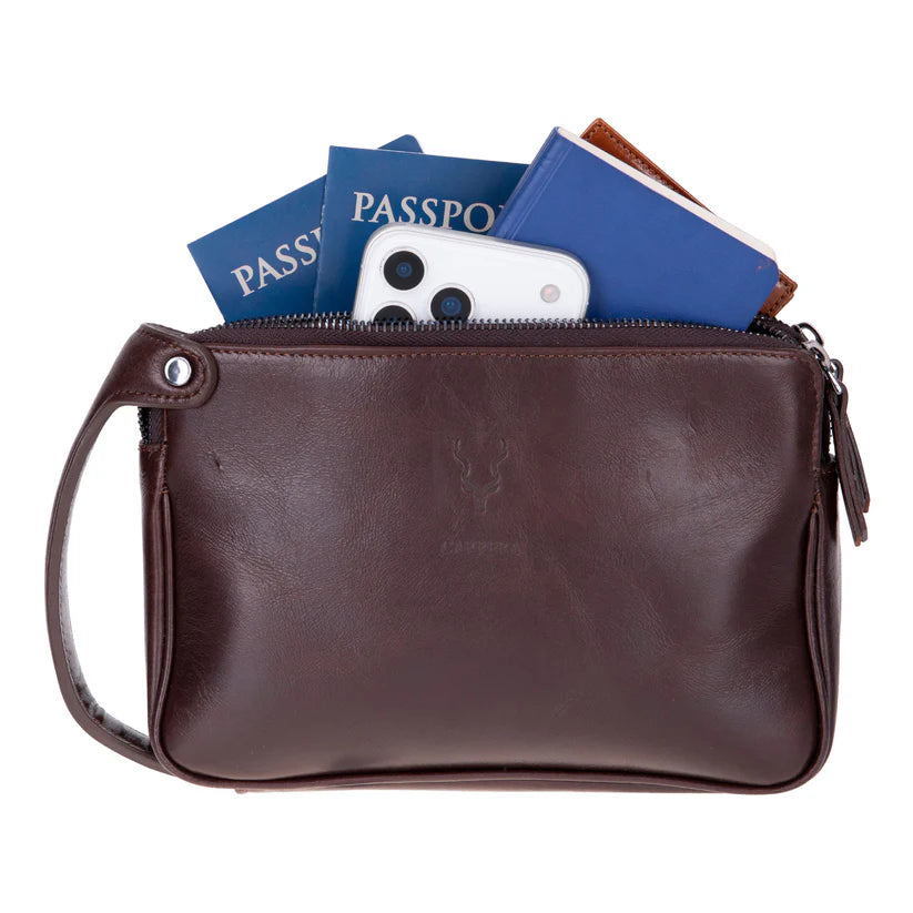 Valdiero %100 Hakiki Dana Derisi Erkek El Portföyü - Çok Bölmeli Vintage Organizer