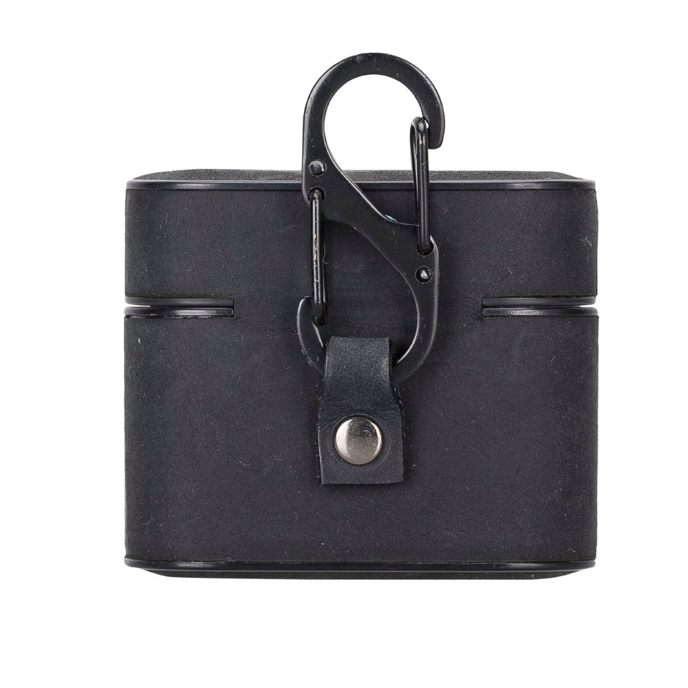 Casquet Apple AirPods 3.nesil uyumlu, Hakiki Deri, El Yapımı Kılıf, G1 Siyah