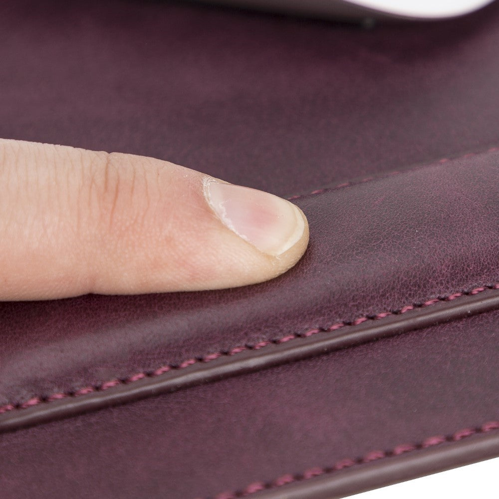 Comfy Hakiki Deri, El Yapımı, Bilek Destekli Mouse Pad, TN6 Mor