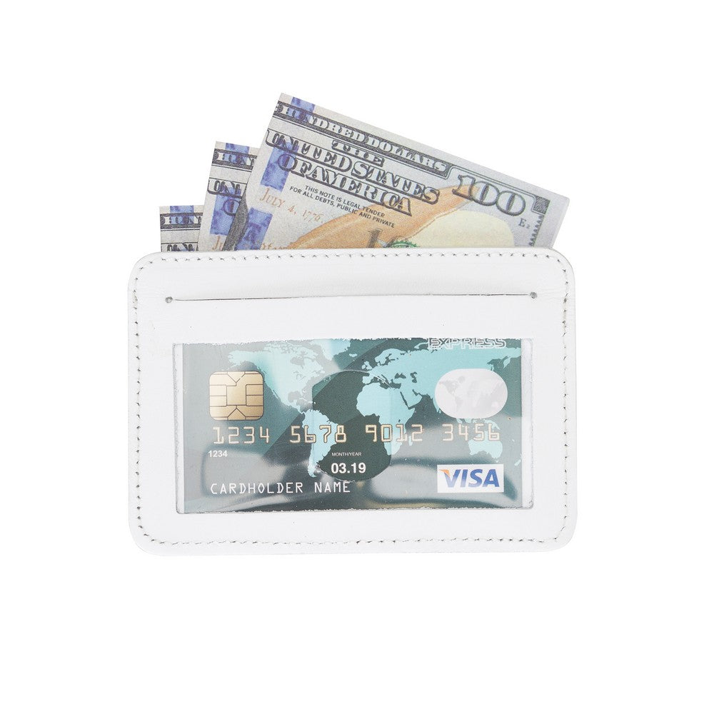 Hakiki Deri, El Yapımı, Kimlik Pencereli, Bozuk Para Cüzdanı, F3 Beyaz