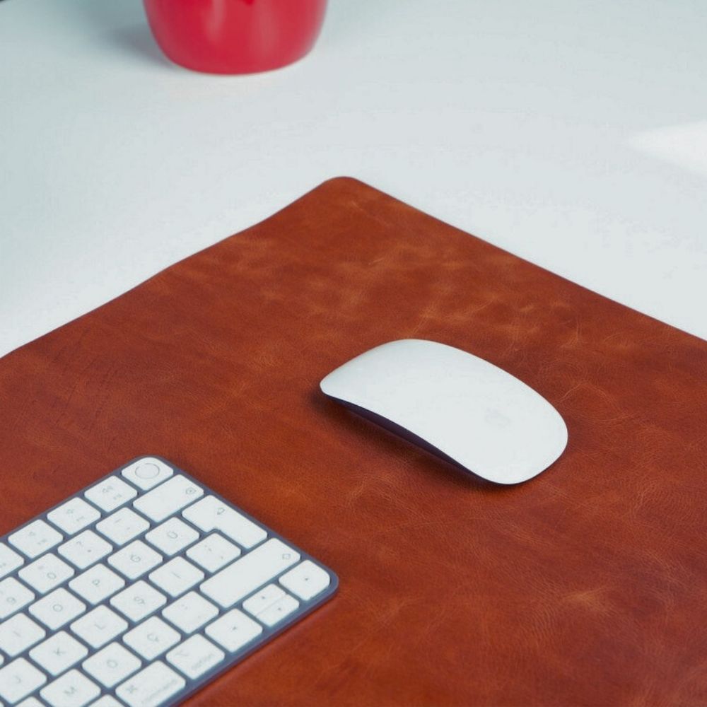 Gerçek Deri Masa Matı 80*37cm Karamel