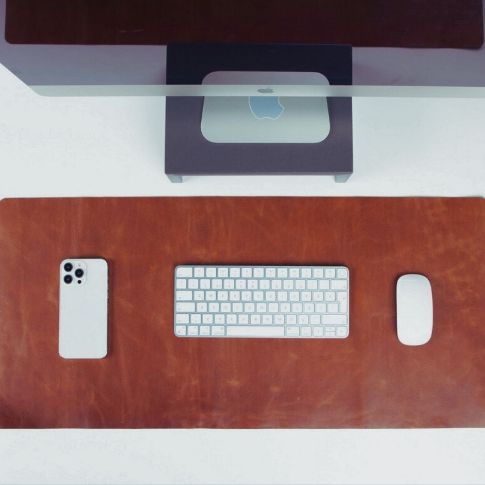 Gerçek Deri Masa Matı 80*37cm Karamel