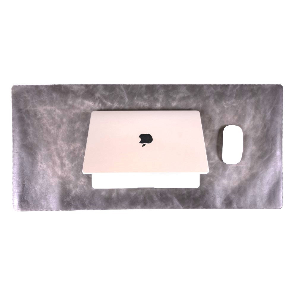 Hakiki Deri, El Yapımı Masa Matı, 80*37cm Gölgeli Gri