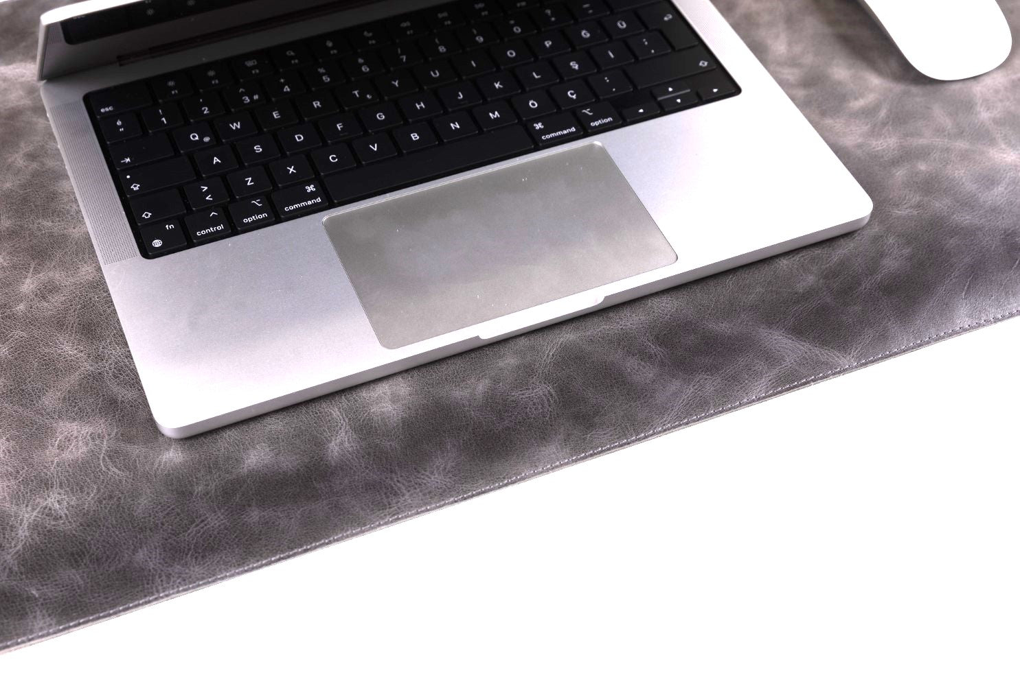 Hakiki Deri, El Yapımı Masa Matı, 80*37cm Gölgeli Gri