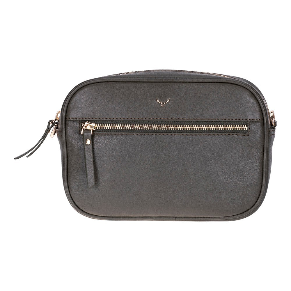 Emerald Hakiki Deri Kadın Omuz Çantası – Kompakt, Zarif ve Kullanışlı - Haki Renk