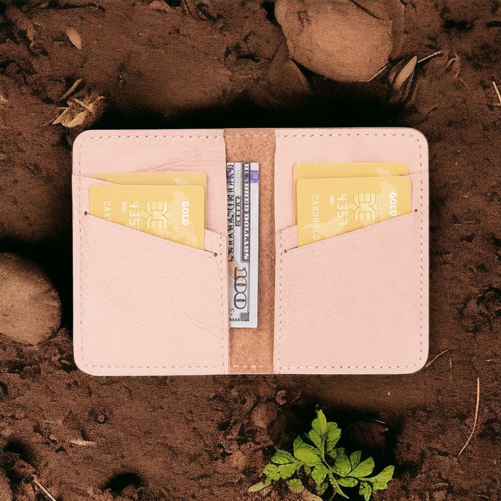 Enrico Hakiki Deri, El Yapımı, Kartlık, 6 Adet kart bölmeli, Pembe