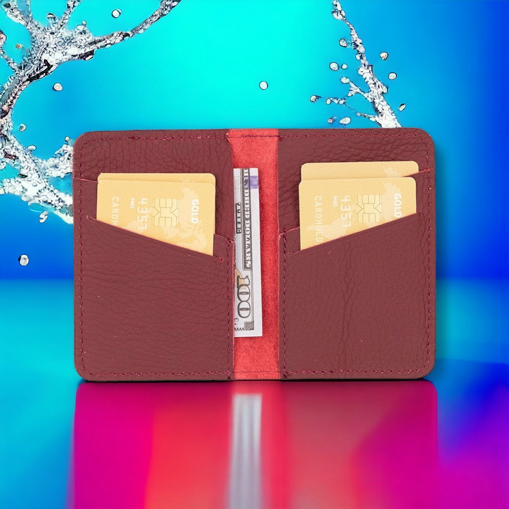 Enrico Hakiki Deri, El Yapımı, Kartlık, 6 Adet kart bölmeli, Bordo