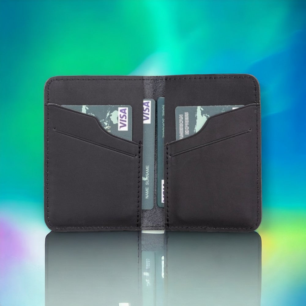 Enrico Hakiki Deri, El Yapımı, Kartlık, 6 Adet kart bölmeli, Mat Siyah