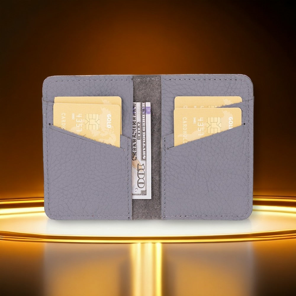 Enrico Hakiki Deri, El Yapımı, Kartlık, 6 Adet kart bölmeli, Gri