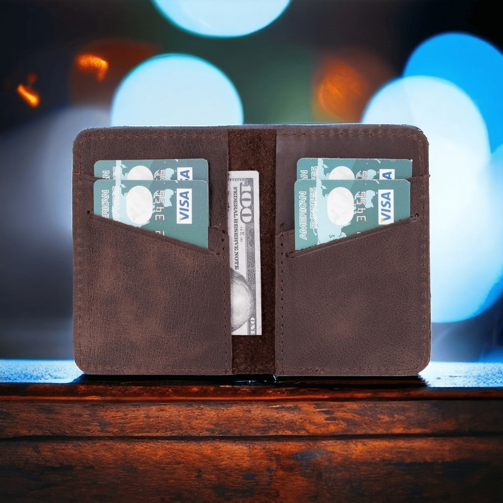 Enrico Hakiki Deri, El Yapımı, Kartlık, 6 Adet kart bölmeli, Kahverengi