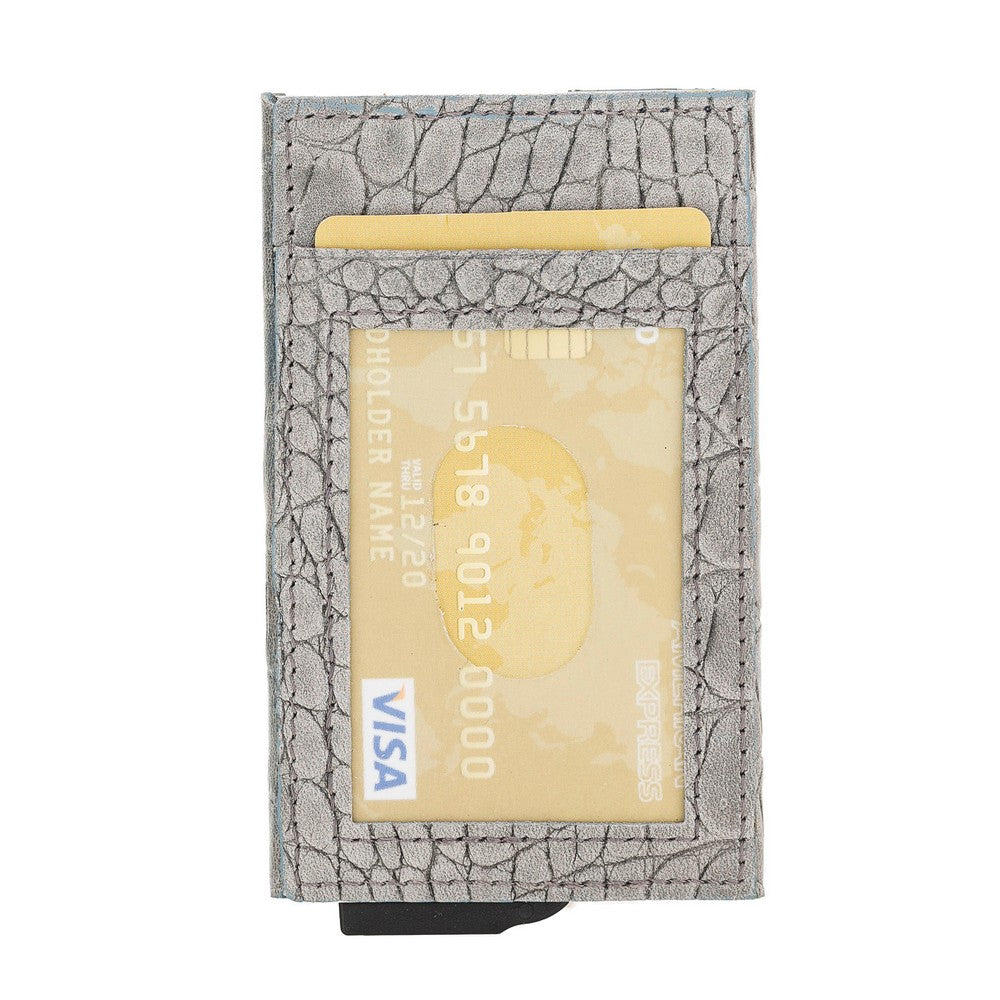 Fernando Hakiki Deri, El Yapımı, Pop-Up Kartlık, 7 Adet kart kapasiteli, Yılan desen, Gri