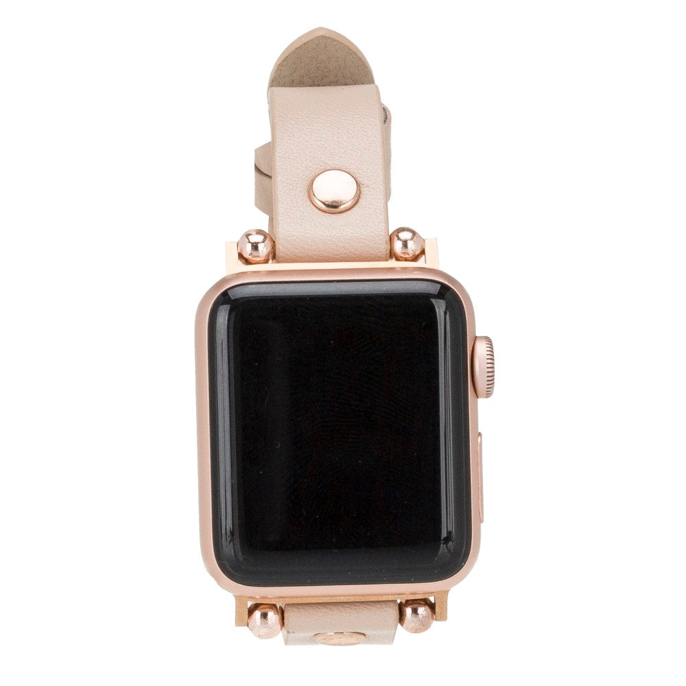 Apple Watch uyumlu, Hakiki Deri, El Yapımı Kordon, RT ERC3 Bej