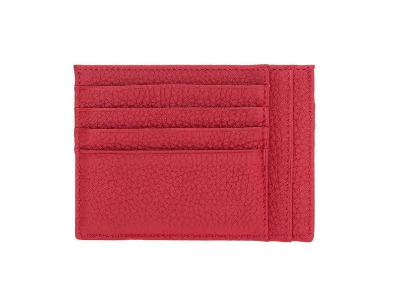 Hakiki Deri, El Yapımı Kartlık, Bozuk Para Bölümü, 6 Adet Kart Bölmesi, Nar Çiçeği