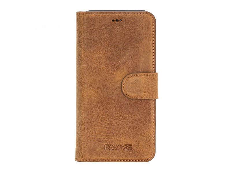 Apple iPhone 11 Pro uyumlu, Hakiki Deri, El Yapımı, Cüzdanlı Kılıf, Foncaze G19 Taba