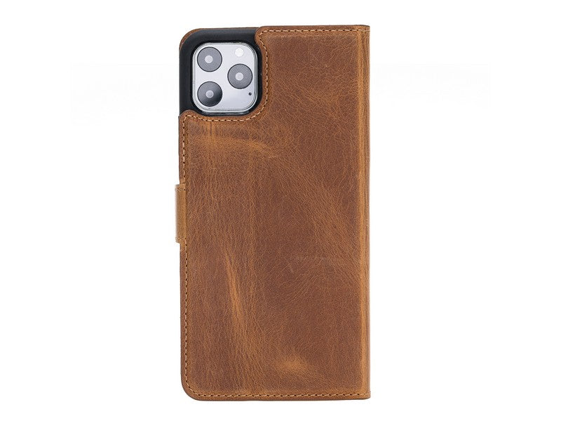 Apple iPhone 11 Pro Max uyumlu, Hakiki Deri, El Yapımı, Cüzdanlı Kılıf, Foncaze G19