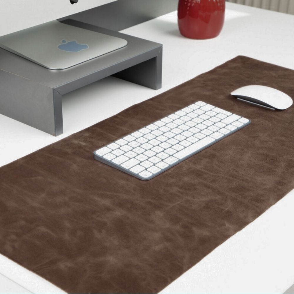 Hakiki Deri, El Yapımı Masa Matı, 80*37cm Meşe