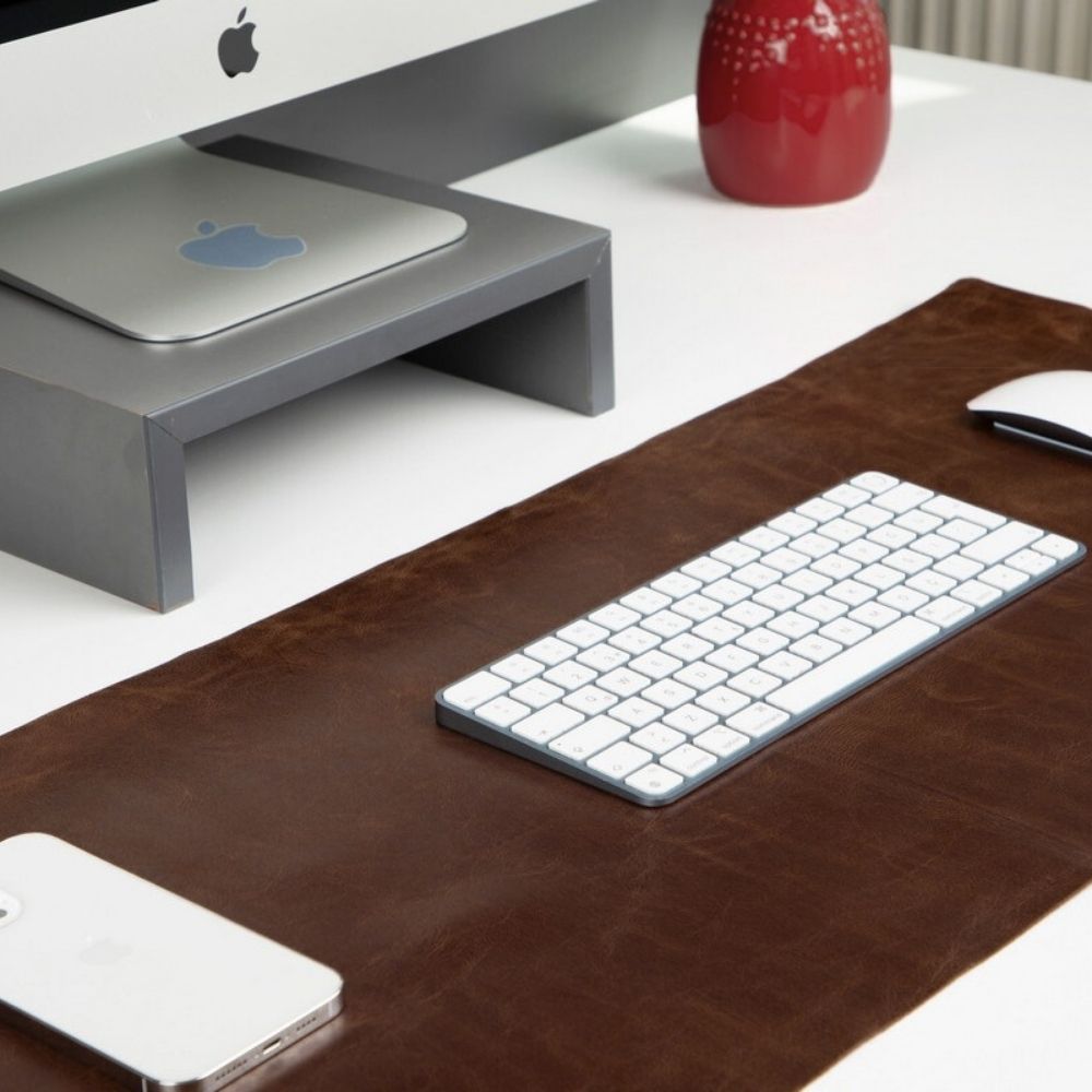 Gerçek Deri Masa Matı 80*37cm Ceviz