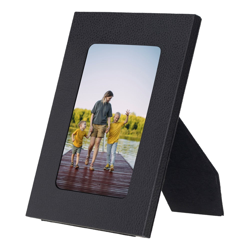 Hakiki Deri, El Yapımı Fotoğraf Çerçevesi, 22x17cm (15x10 foto) Siyah