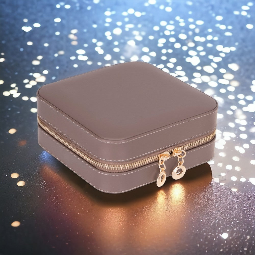 Hakiki Deri, El Yapımı, Seyahat Boy Takı Organizer Kutusu, Mücevher Aksesuar Çantası, Küpe Kolye Yüzük Düzenleyici