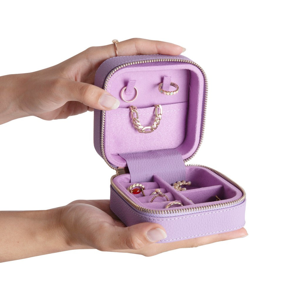 Gerçek Deri Seyahat Boy Takı Organizer Kutusu, Mücevher Aksesuar Çantası, Küpe Kolye Yüzük Düzenleyici