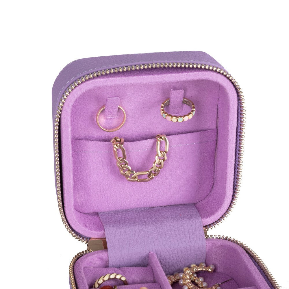 Gerçek Deri Seyahat Boy Takı Organizer Kutusu, Mücevher Aksesuar Çantası, Küpe Kolye Yüzük Düzenleyici