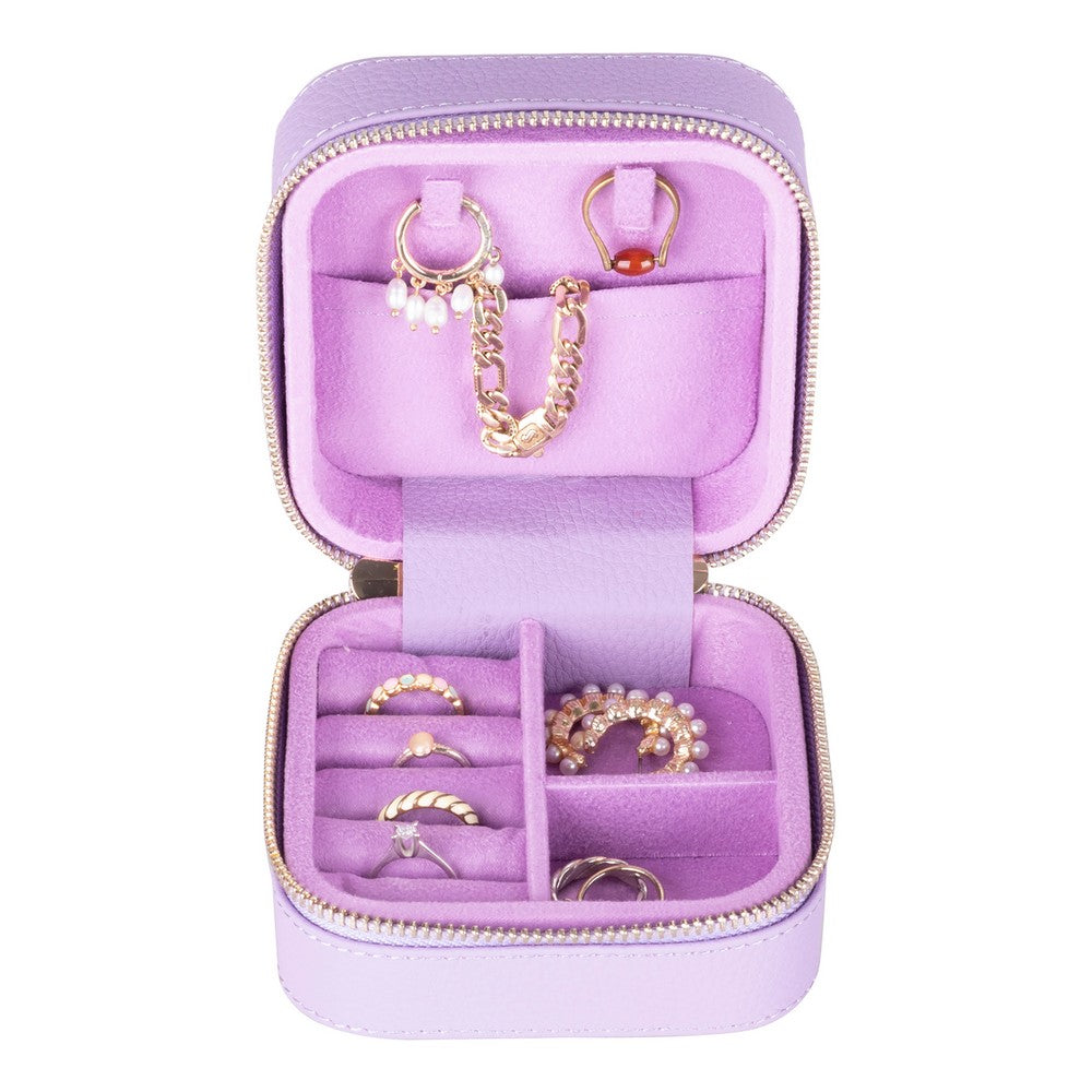 Gerçek Deri Seyahat Boy Takı Organizer Kutusu, Mücevher Aksesuar Çantası, Küpe Kolye Yüzük Düzenleyici