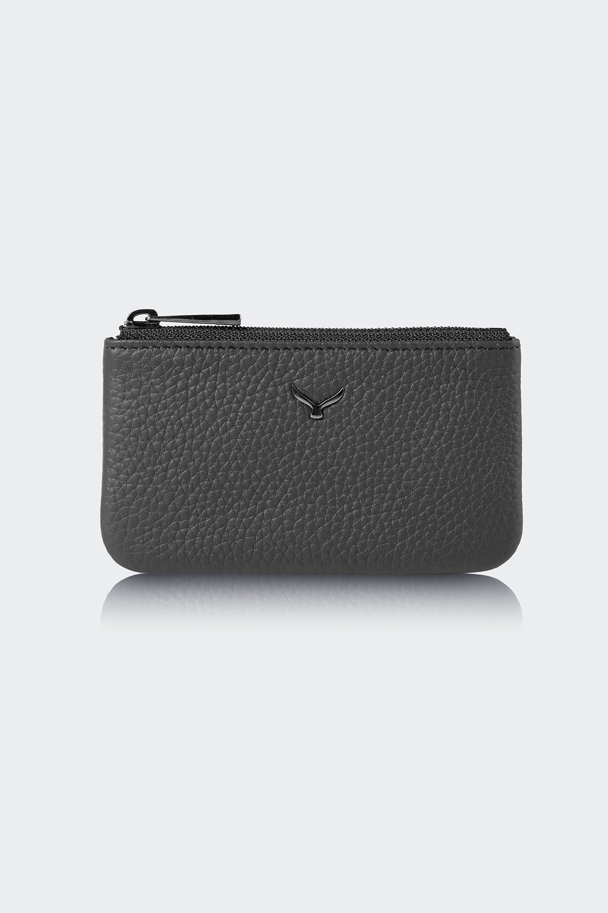 Hakiki Deri, El Yapımı, Bozuk Para Cüzdanı, Gümüş Renk Fermuar, 3002 Siyah