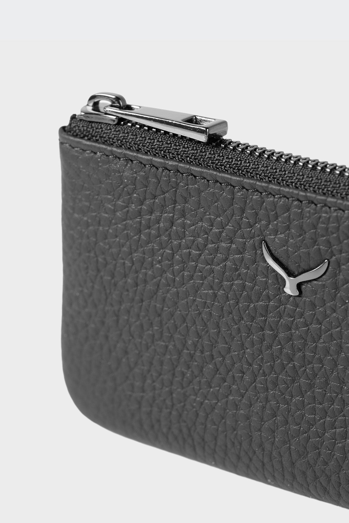 Hakiki Deri, El Yapımı, Bozuk Para Cüzdanı, Gümüş Renk Fermuar, 3002 Siyah