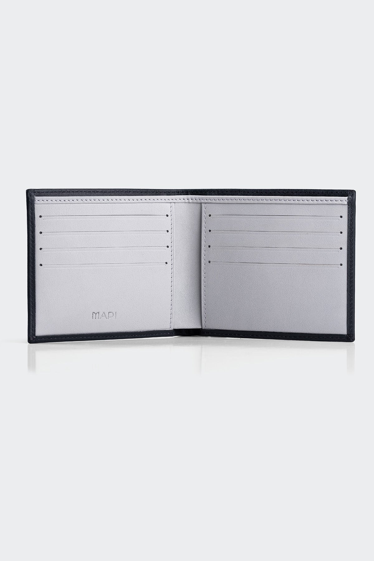 Hakiki Deri, El Yapımı, Erkek Cüzdan, 6 Kart Yuvalı, 4003 K.Mavi-Gri