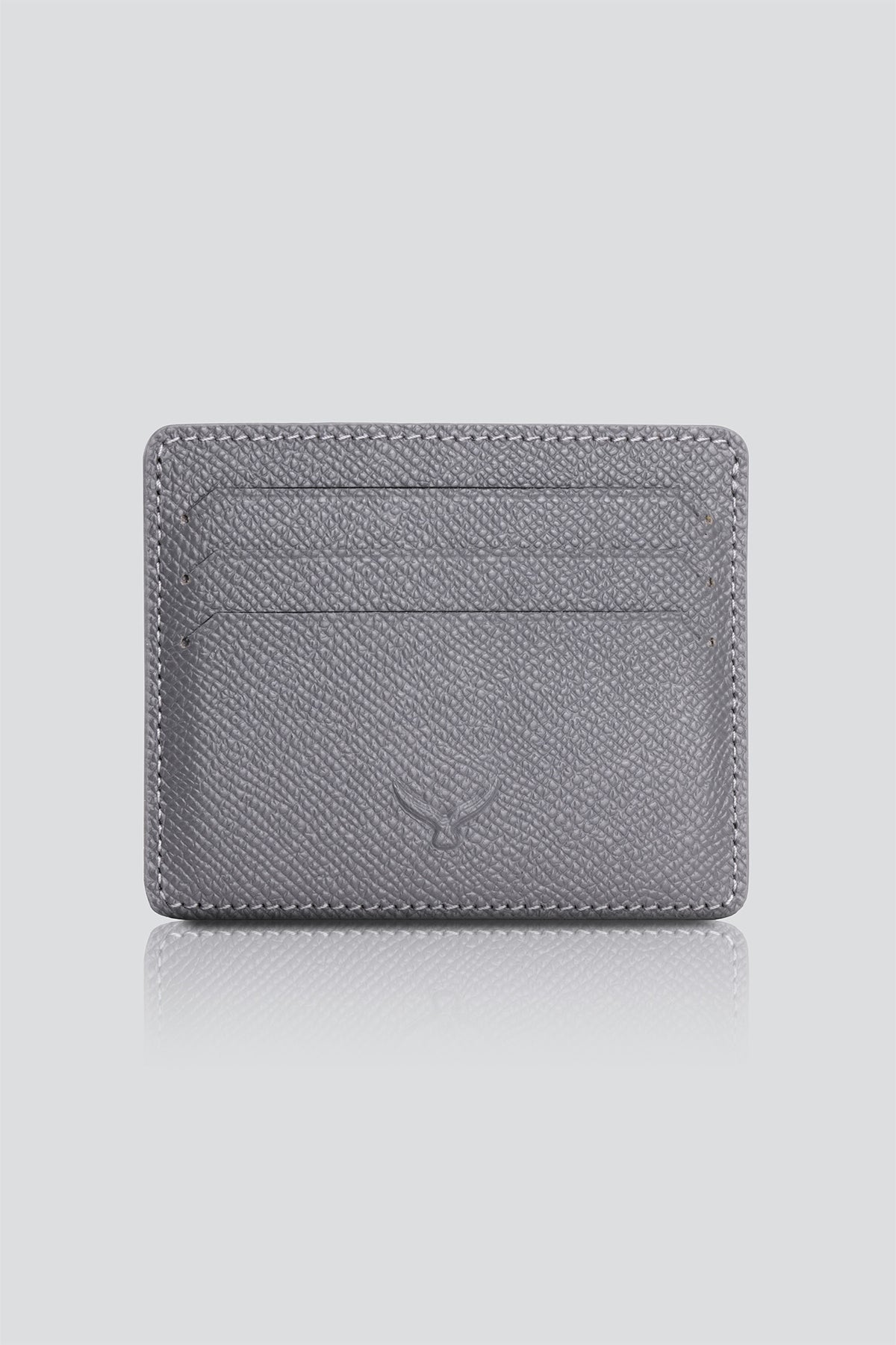 Hakiki Deri, El Yapımı, Erkek Kartlık,4 Kart Yuvalı, 3102 Gri