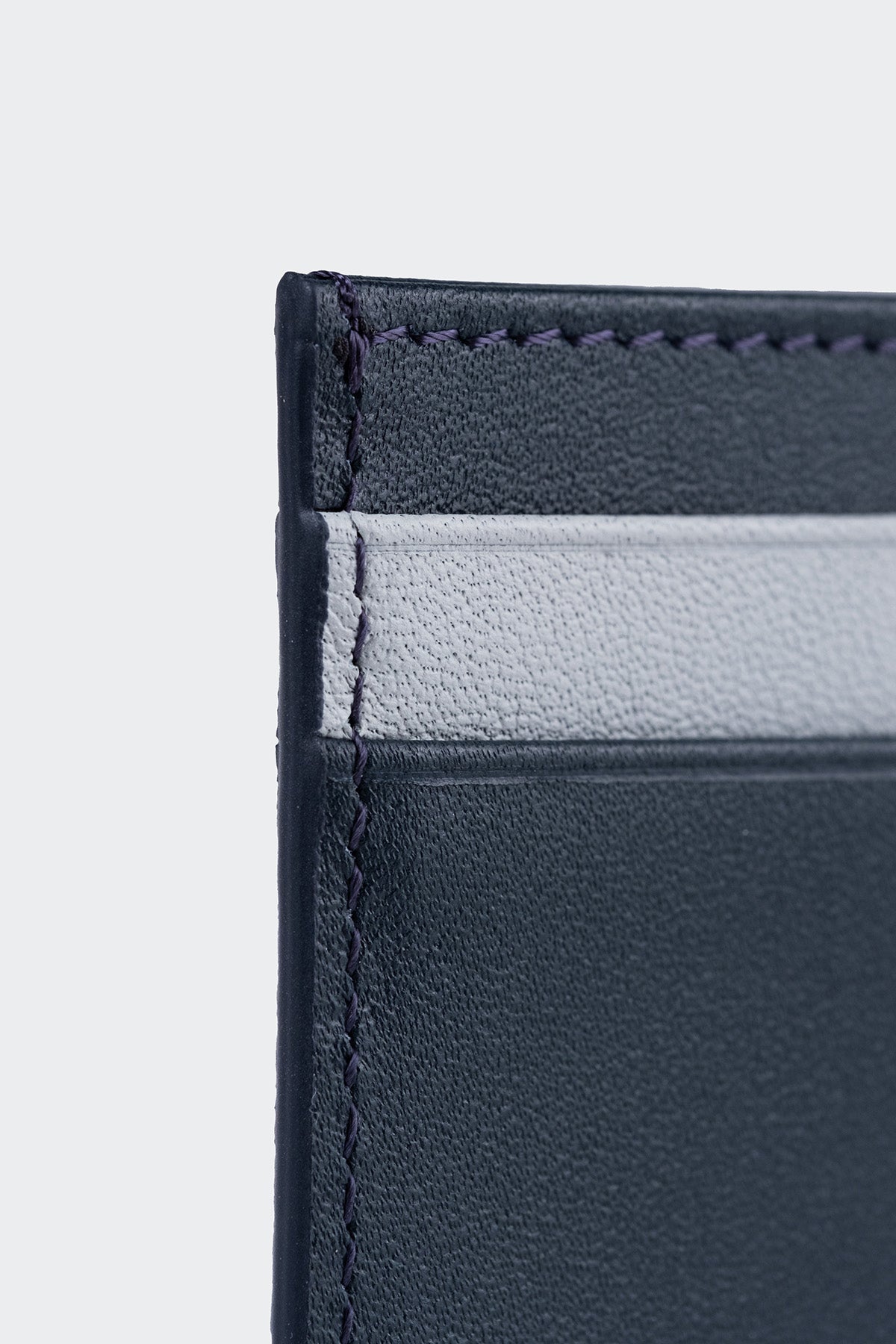 Hakiki Deri, El Yapımı, Erkek Kartlık, 4 Kart Yuvalı, 4504 K.Mavi-Gri