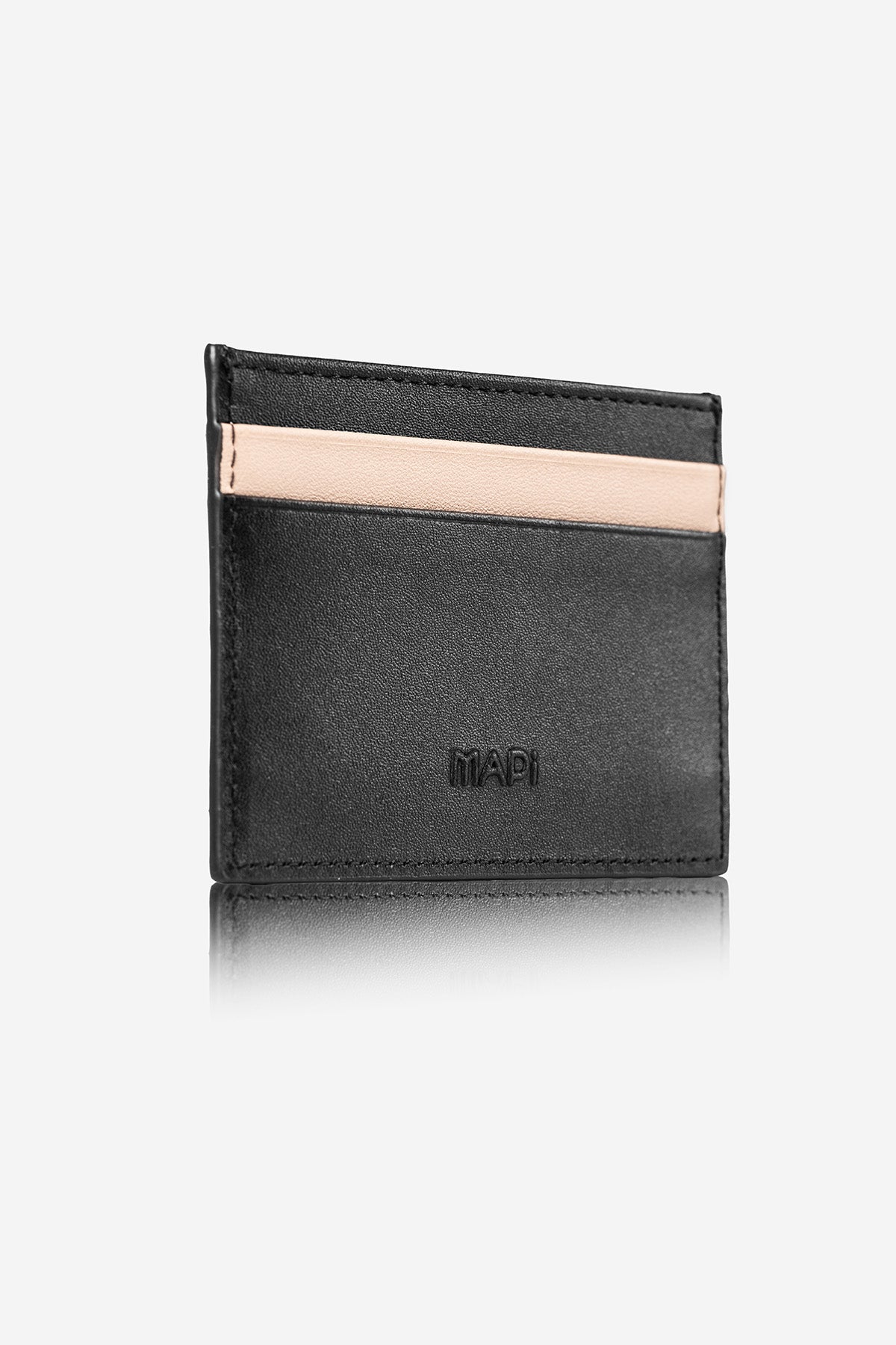 Hakiki Deri, El Yapımı, Erkek Kartlık, 4 Kart Yuvalı, 4504 Siyah-Bej