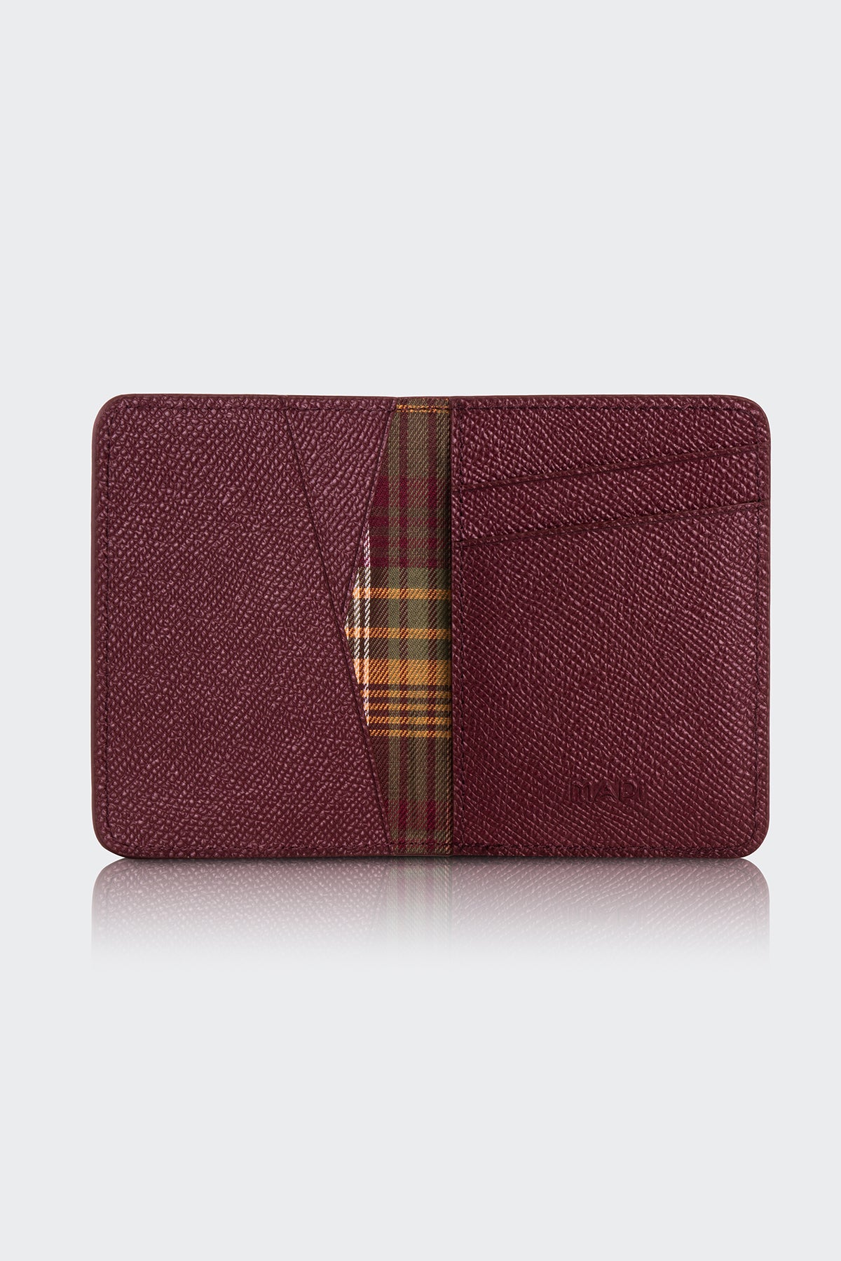 Hakiki Deri, El Yapımı, Erkek Kartlık, 6 Kart Yuvalı, 3106 Bordo