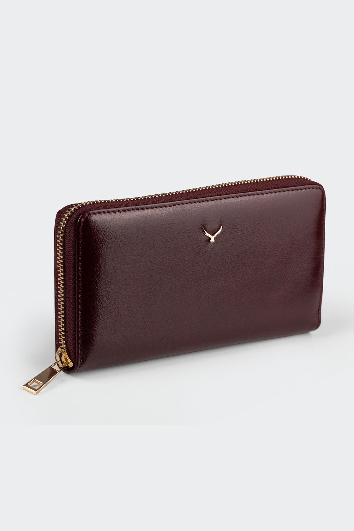 Hakiki Deri, El Yapımı, Kadın Cüzdan, Fermuarlı, 12 Kart Yuvalı, 5111 Bordo