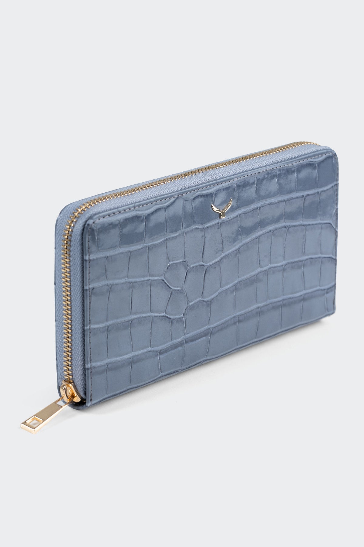 Hakiki Deri, El Yapımı, Kadın Cüzdan, Fermuarlı, 12 Kart Yuvası, 5110 Mavi