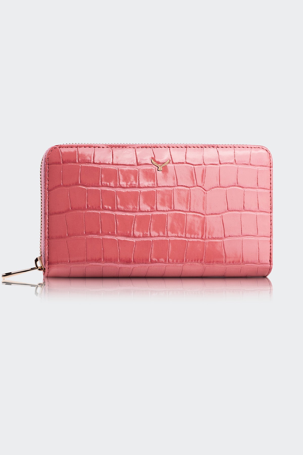 Hakiki Deri, El Yapımı, Kadın Cüzdan, Fermuarlı, 12 Kart Yuvası, 5110 Pembe