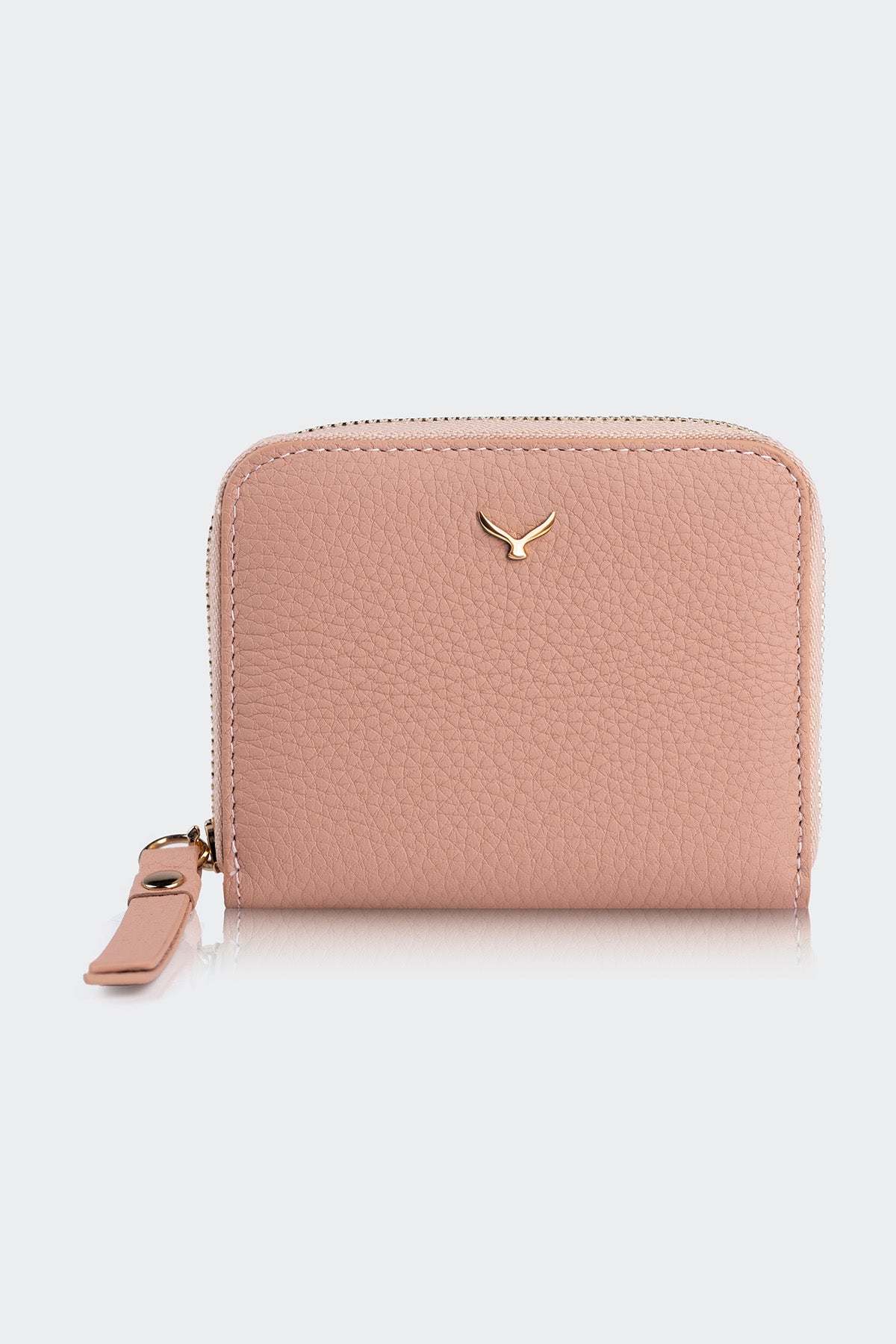 Hakiki Deri, El Yapımı, Kadın Cüzdan, Fermuarlı, 4 Kart Yuvası, 5108 Pembe