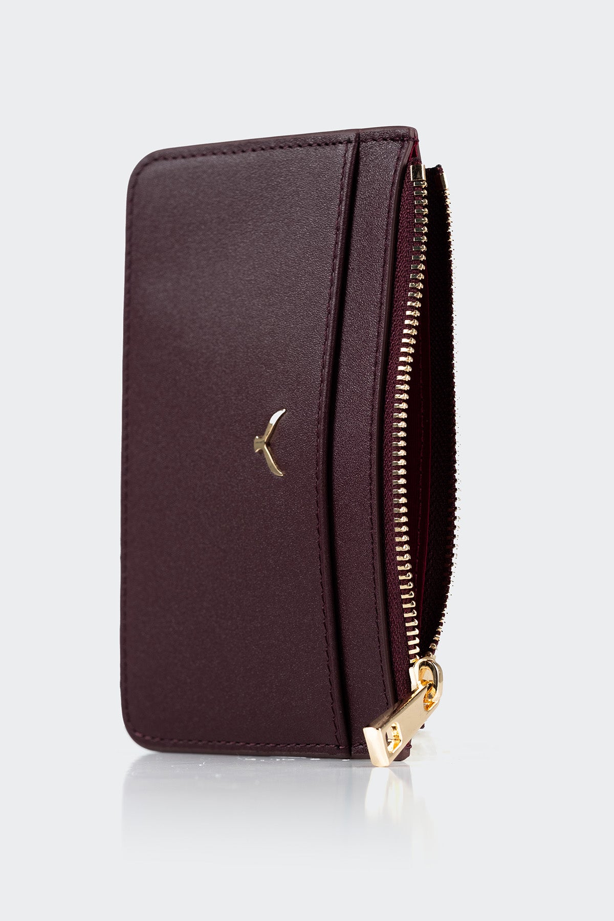 Hakiki Deri, El Yapımı, Kadın Kartlık, 5 Kart Yuvalı, 5507 Bordo