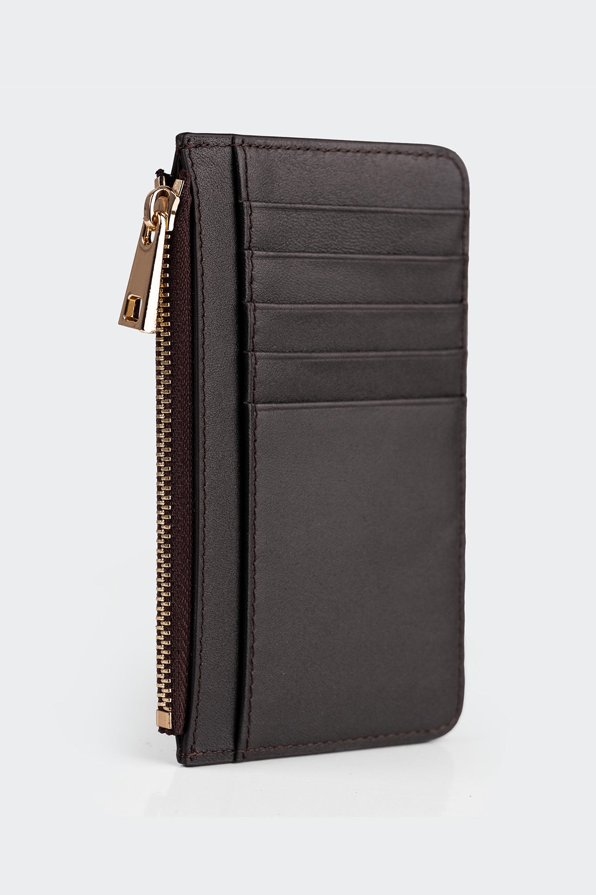 Hakiki Deri, El Yapımı, Kadın Kartlık, 5 Kart Yuvalı, 5507 Kahve