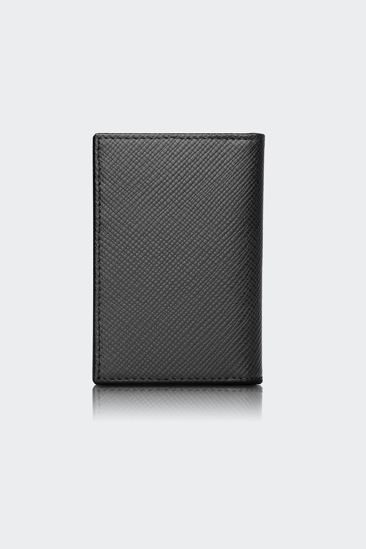 Hakiki Deri, El Yapımı, Kitap Tipi Kartlık, 6 Kart Yuvalı, 4511 Siyah