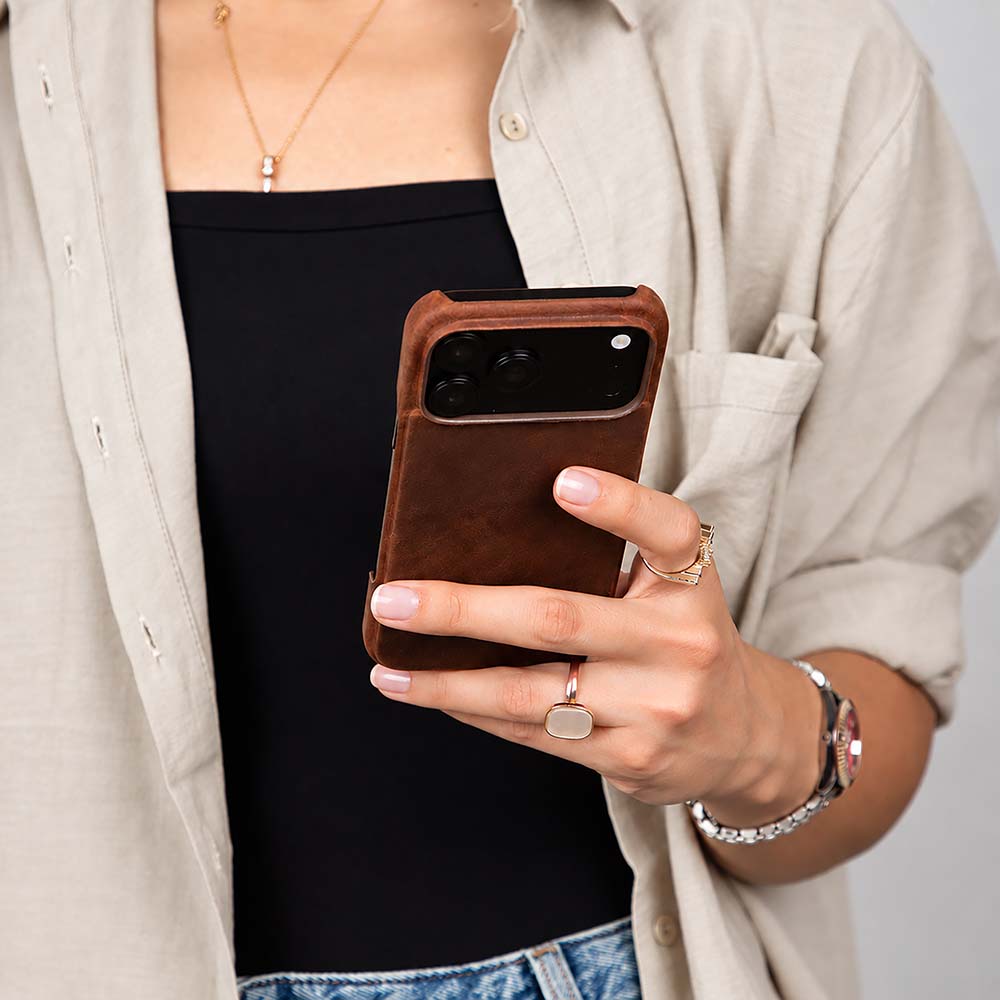 iPhone 18 Pro Max Uyumlu Hakiki Deri Mag-Safe Kılıf , Köşe Koruma Darbe Emici, Premium Telefon Kılıfı