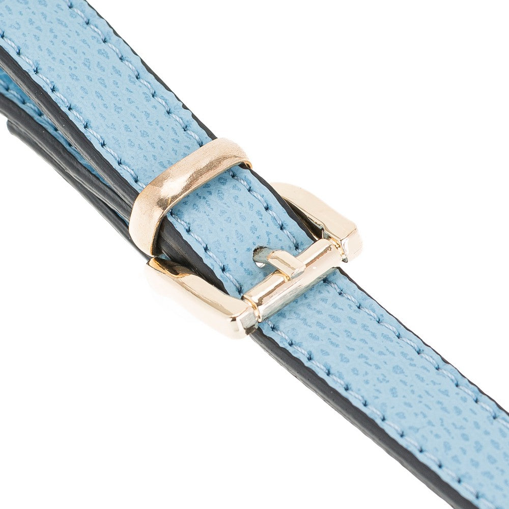 Joan Hakiki Deri, El Yapımı, Askılı Cüzdan, 6097 Buz Mavi