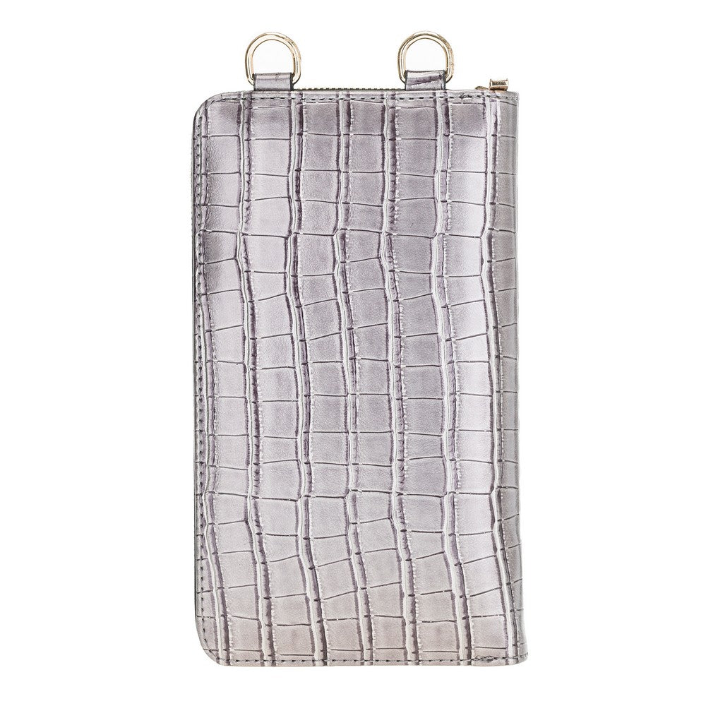 Joan Hakiki Deri, El Yapımı, Askılı Cüzdan, Crocodil 7367 Kül