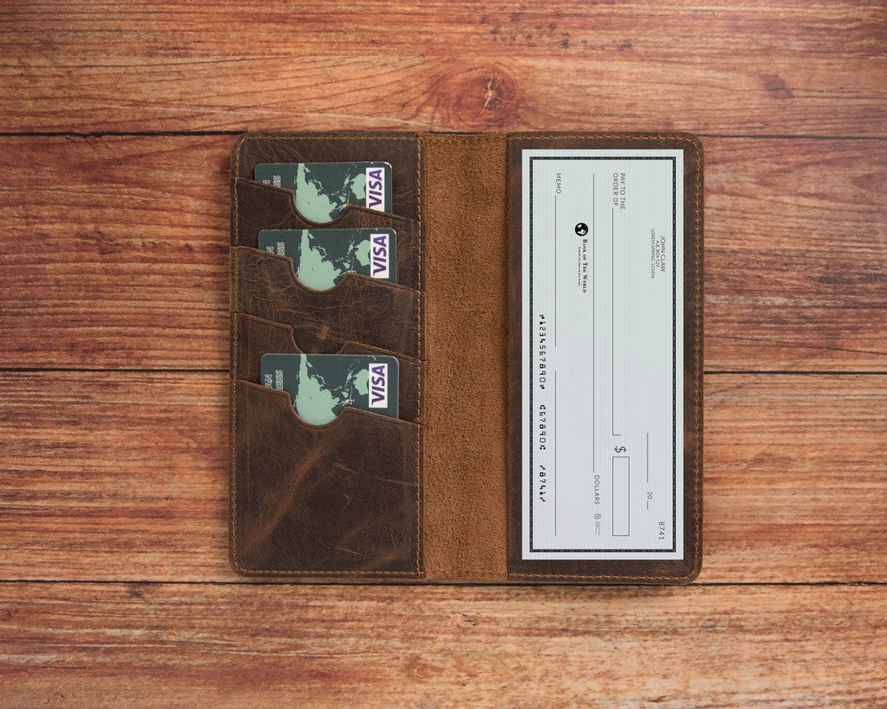 CheckBook 6.5 inch uyumlu, Hakiki Deri, El Yapımı, Kartlık Bölmeli Kılıf, G6 Kahve