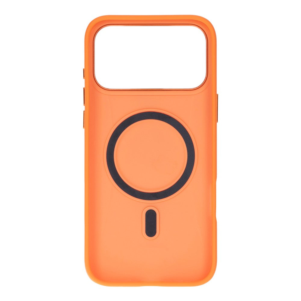 Koen iPhone 17 Pro Uyumlu MagSafe Kılıf – Kablosuz Şarj Destekli, Köşe Koruma Darbe Emici, Şeffaf Mat Premium Telefon Kılıfı, Orange